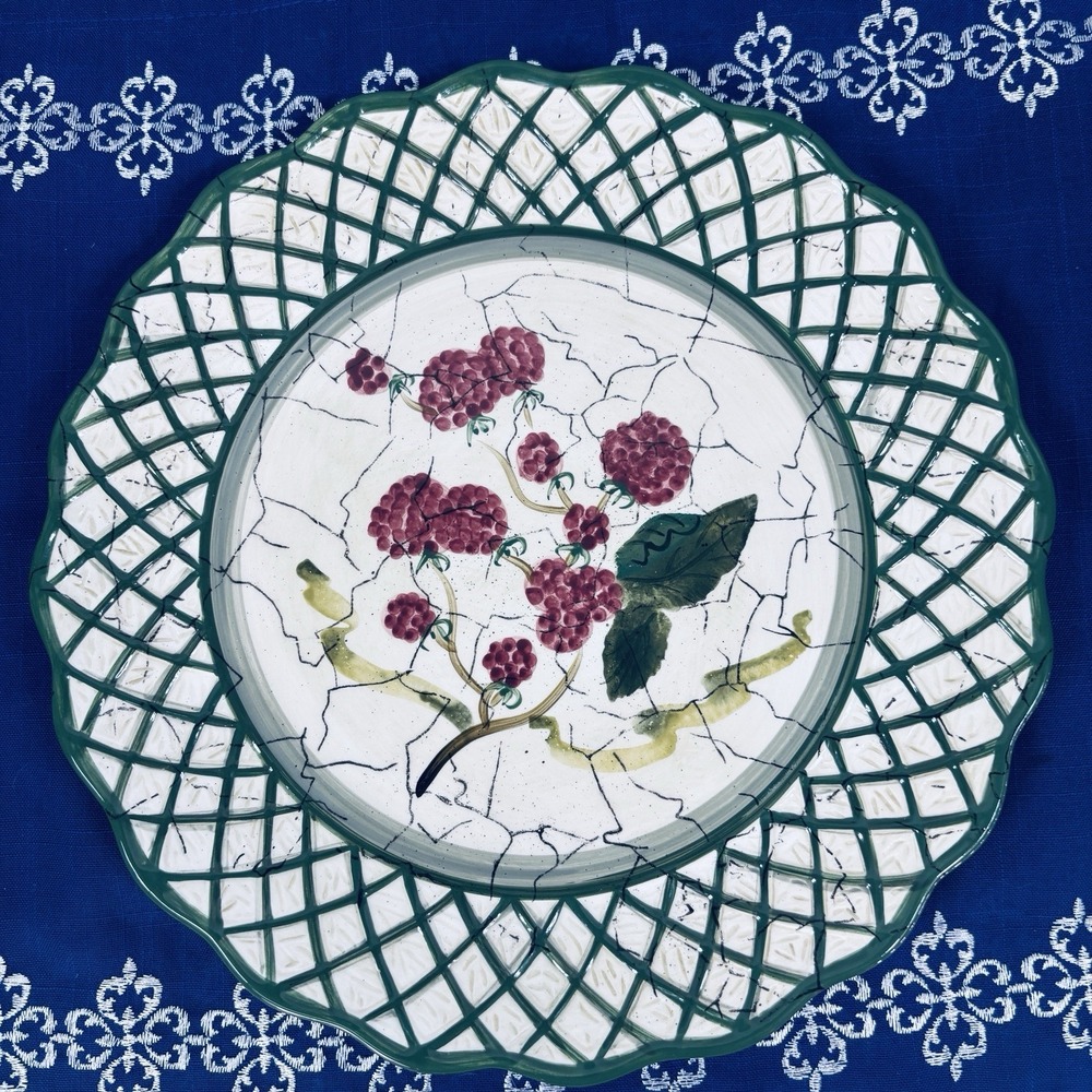 Vintage Cornucopia Raymond Waites American Designer  11" Raspberry Plate